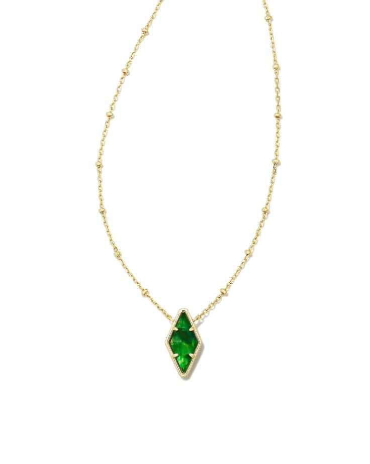 Kendra Scott Kinsley Necklace Kelly Green Illusion, 14K Gold