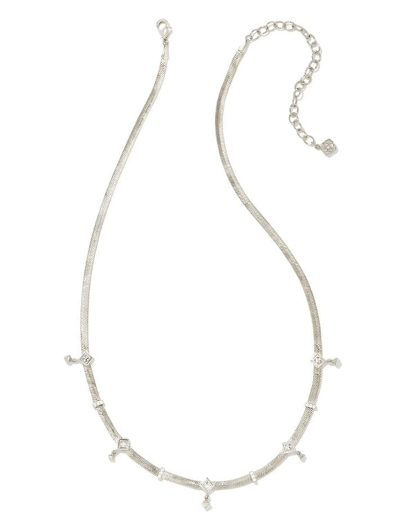 Kendra Scott Gracie Chain Necklace - White, Rhodium Plated