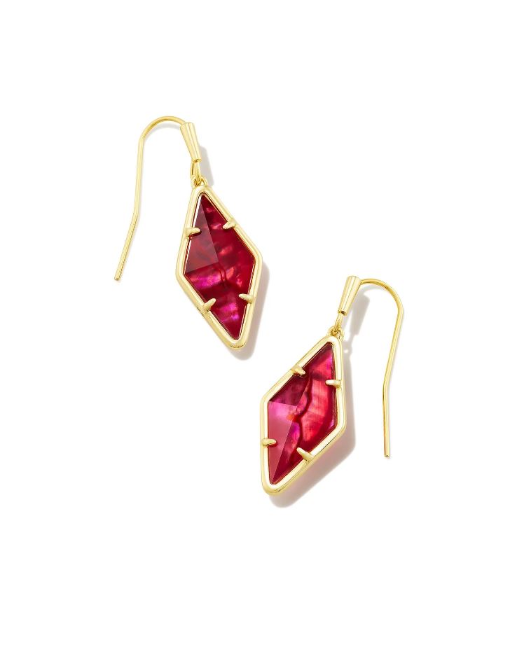 Kendra Scott Kinsley Drop Earrings - Raspberry Illusion, 14K Gold Plated