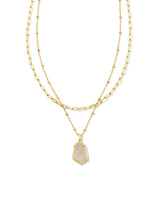 Kendra Scott Alexandria Multi Strand Necklace - Iridescent Drusy, 14K Gold Plated