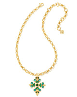 Kendra Scott Kinsley Statement Necklace - Green Mix, 14K Gold Plated