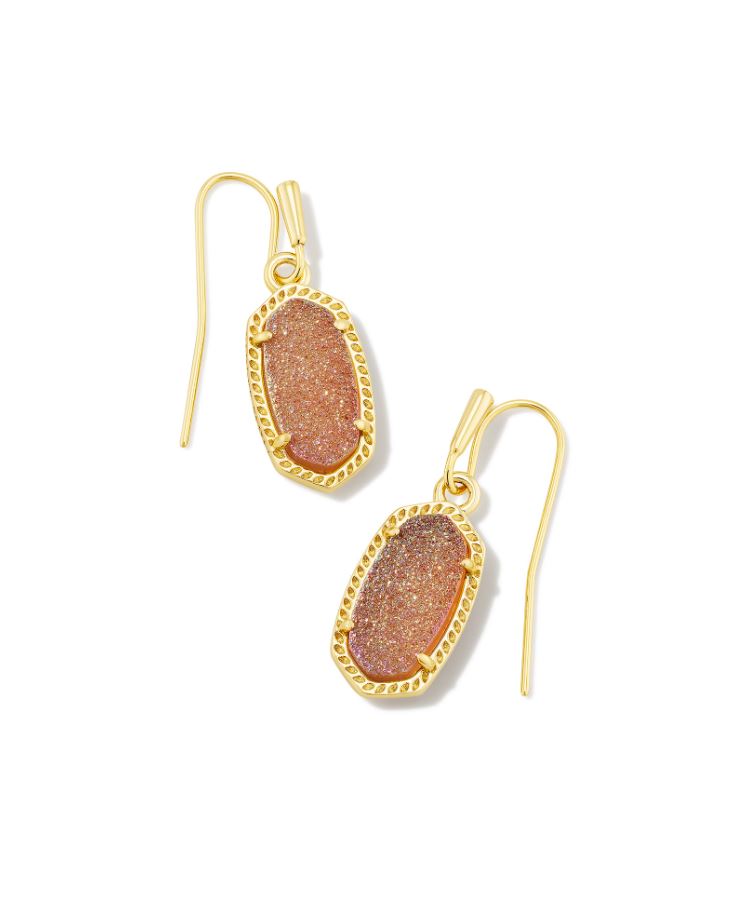 Kendra Scott Lee Drop Earrings - Spice Drusy, 14K Gold Plated