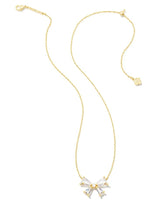 Kendra Scott Blair Bow Necklace - White, 14K Gold Plated