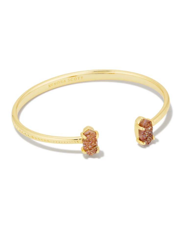 Kendra Scott Grayson Stone Cuff Bracelet - Spice Drusy, 14K Gold Plated