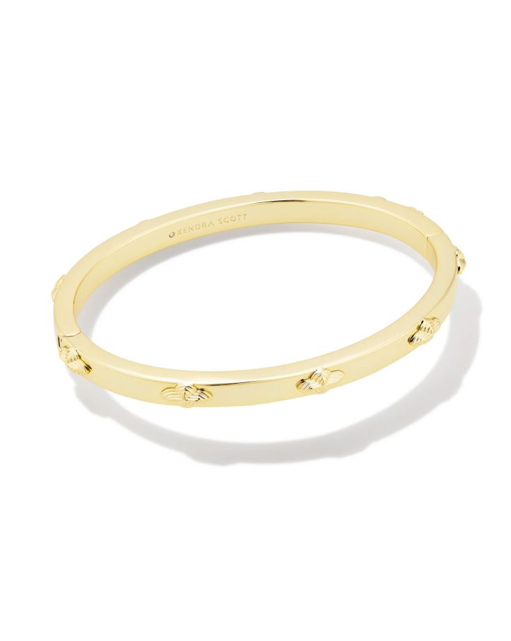 Kendra Scott Abbie Metal Bangle Bracelet - 14K Gold Plated - Size S/M