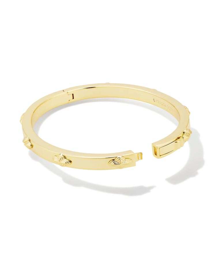 Kendra Scott Abbie Metal Bangle Bracelet - 14K Gold Plated - Size S/M