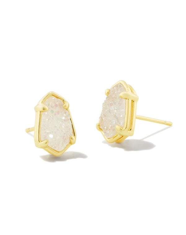 Kendra Scott Alexandria Stud Earrings - Iridescent Drusy, 14K Gold Plated