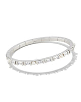 Kendra Scott Gracie Bangle Bracelet - White, Rhodium Plated - Size S/M