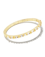 Kendra Scott Gracie Bangle Bracelet - White, 14K Gold Plated - Size M/L