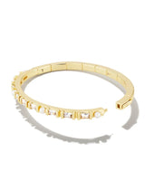 Kendra Scott Gracie Bangle Bracelet - White, 14K Gold Plated - Size M/L