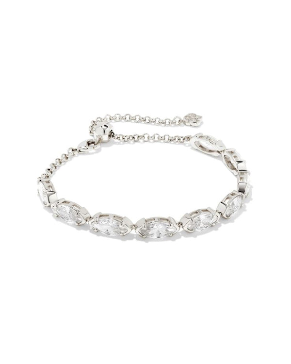 Kendra Scott Genevieve Delicate Chain Bracelet - White, Rhodium Plated