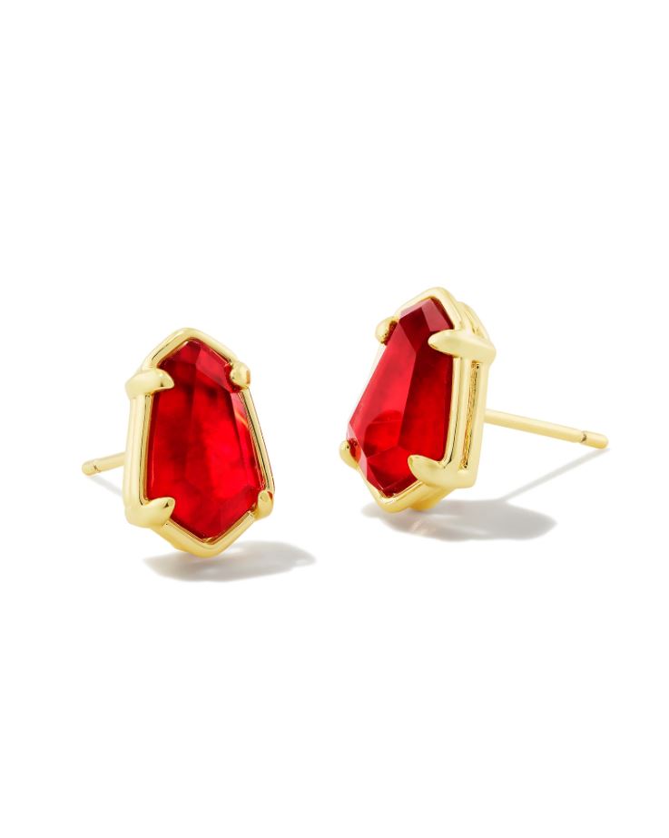 Kendra Scott Alexandria Stud Earrings - Cranberry Illusion, 14K Gold Plated