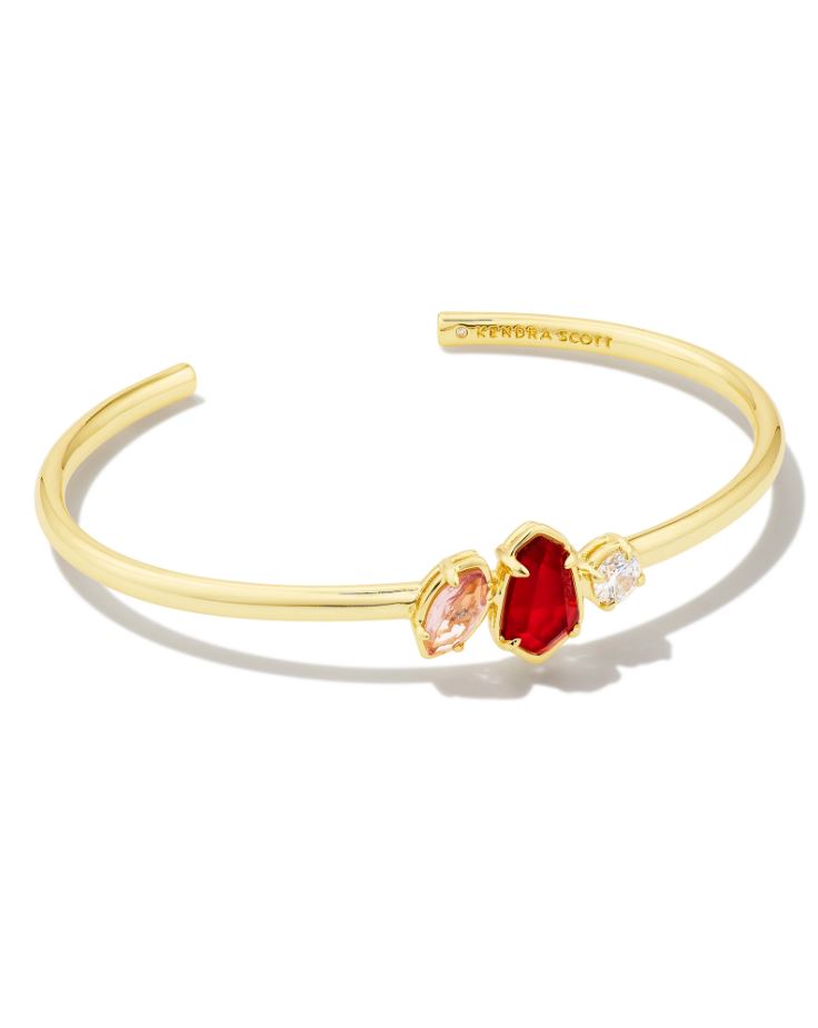 Kendra Scott Alexandria Cuff Bracelet - Cranberry Mix, 14K Gold Plated