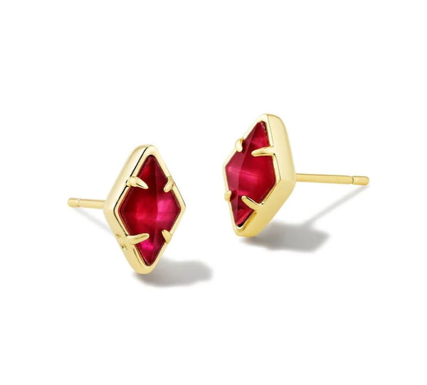 Kendra Scott Kinsley Stud Earrings - Raspberry Illusion, 14K Gold Plated