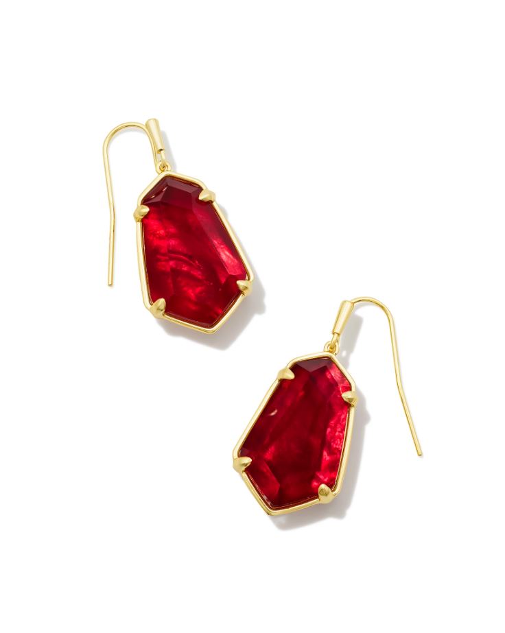 Kendra Scott Alexandria Drop Earrings - Cranberry Illusion, 14K Gold Plated