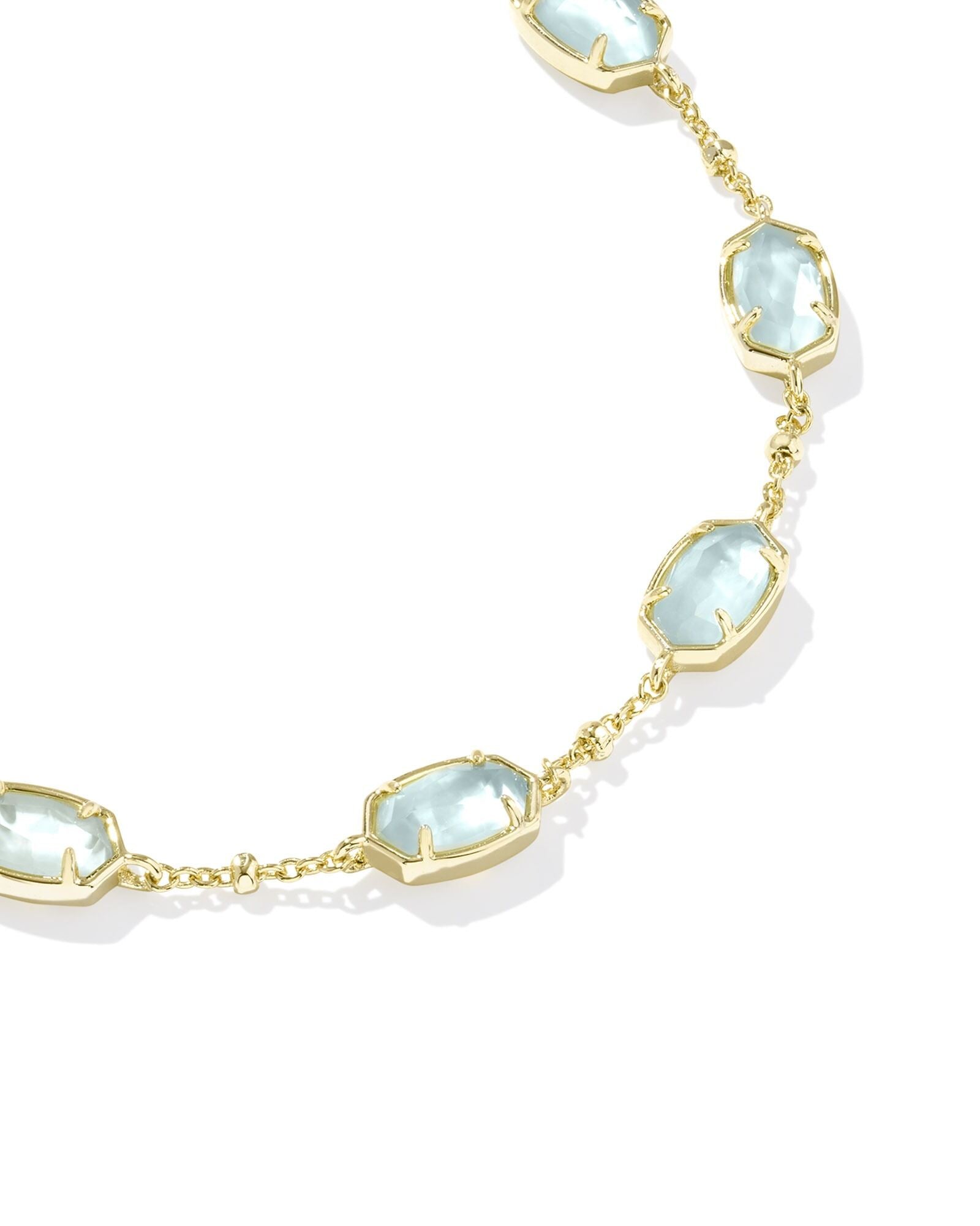 Kendra Scott Emilie Light Blue Illusion Link Bracelet - Gold Plated