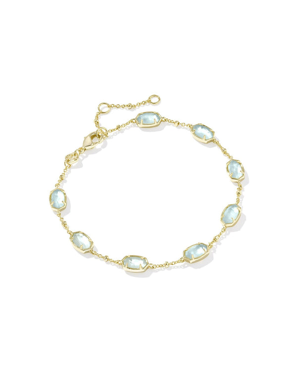 Kendra Scott Emilie Light Blue Illusion Link Bracelet - Gold Plated