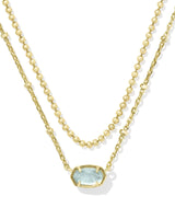 Kendra Scott Emilie Multi Strand Light Blue Illusion Necklace - Gold Plated