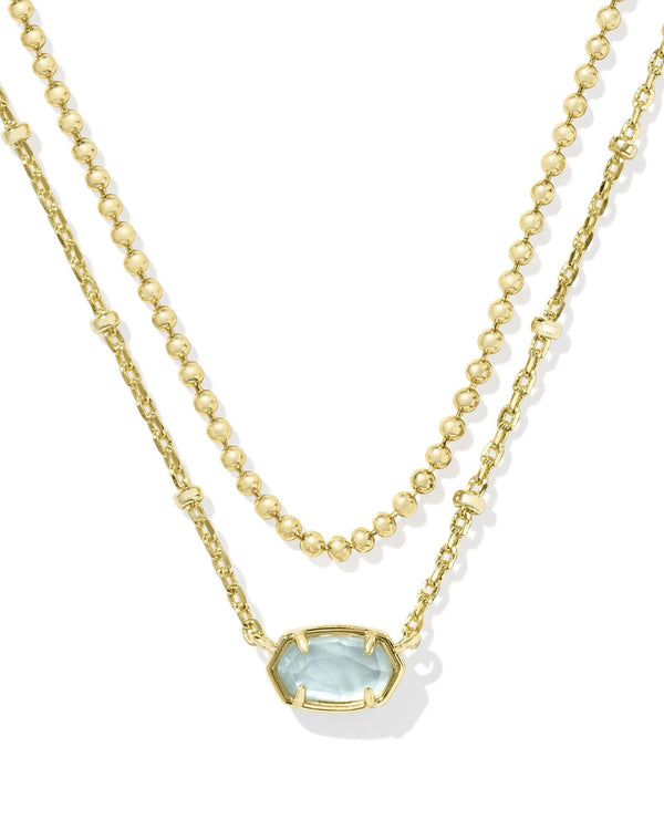 Kendra Scott Emilie Multi Strand Light Blue Illusion Necklace - Gold Plated