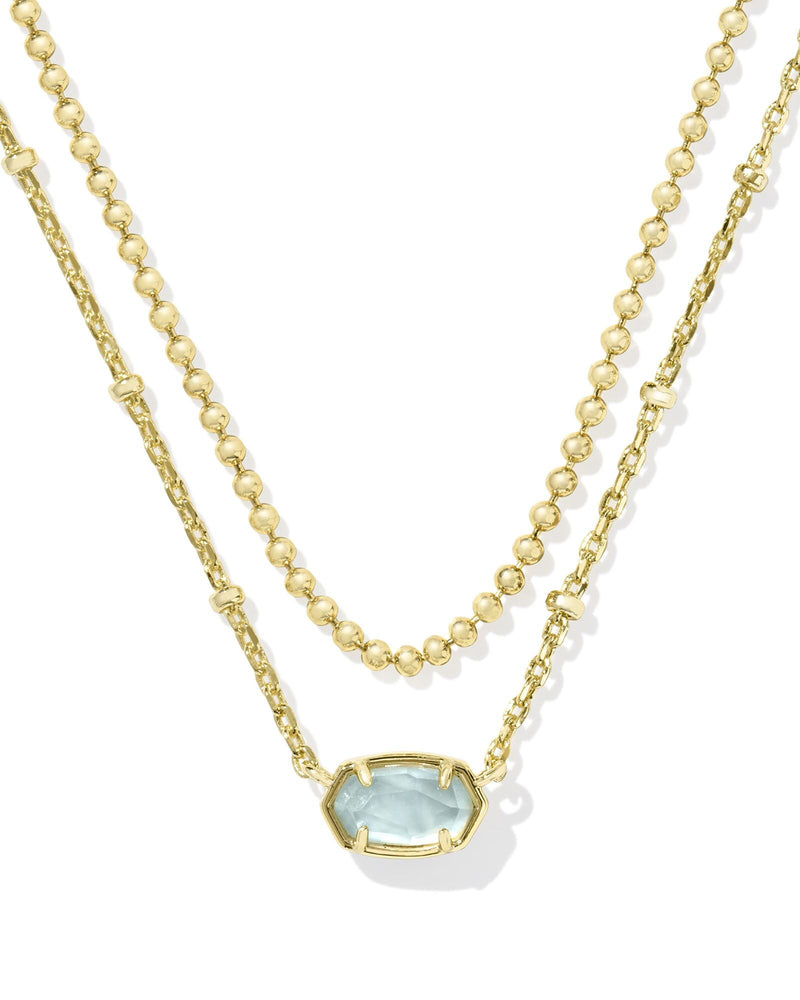 Kendra Scott Emilie Multi Strand Light Blue Illusion Necklace - Gold Plated