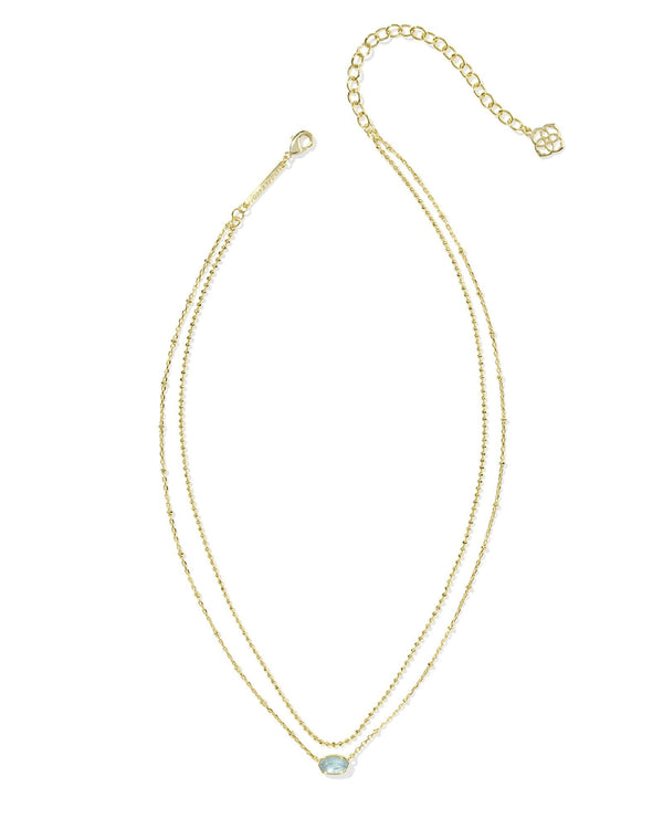 Kendra Scott Emilie Multi Strand Light Blue Illusion Necklace - Gold Plated