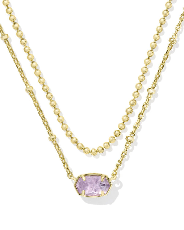 Kendra Scott Emilie Multi Strand Amethyst Necklace - Gold Plated