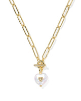 Kendra Scott Sasha Gold Heart Link and Chain Short Pendant Necklace