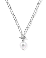 Kendra Scott Sasha Silver Heart Link and Chain Short Pendant Necklace