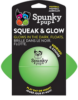 Spunky Pup Squeak & Glow Football Dog Toy