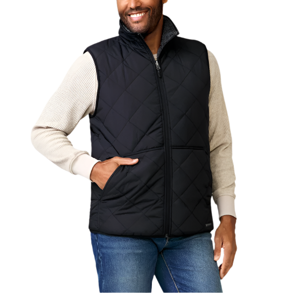 Free Country Mens Atlas Quilted Reversible Sherpa Vest