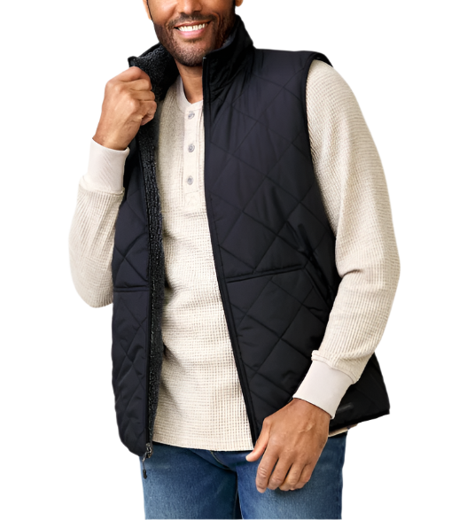 Free Country Mens Atlas Quilted Reversible Sherpa Vest