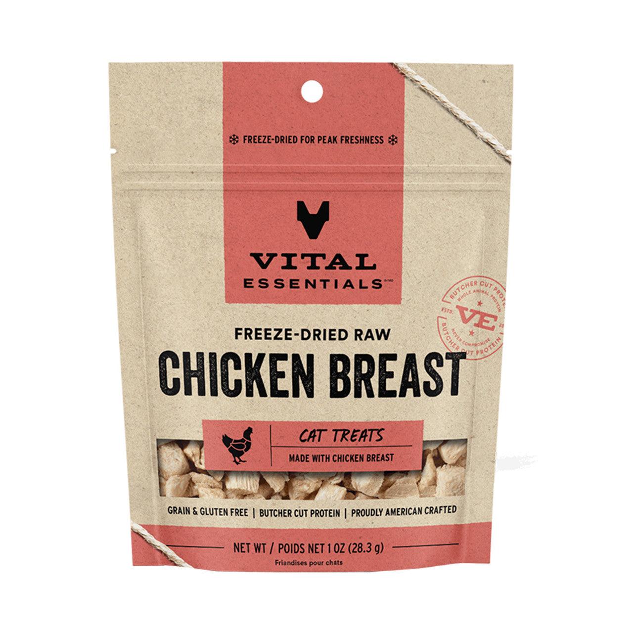 Vital Essentials Chicken Breast Freeze-Dried Raw Cat Treats - 1 oz.