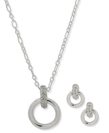 Nine West Silver-Tone Crystal Necklace & Earring Set