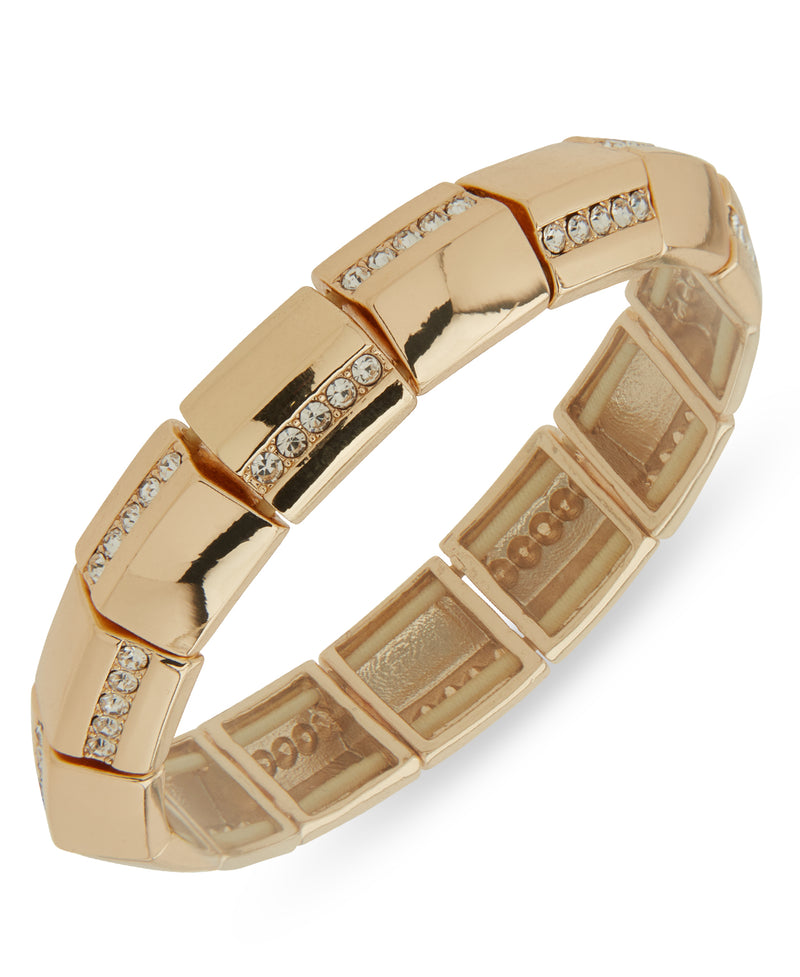 Nine West Boxed Gold Rectangular Beaded Stretch Bracelet