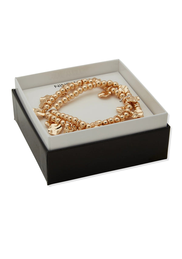 Nine West Gold-Tone Beaded Stretch Bracelet Set