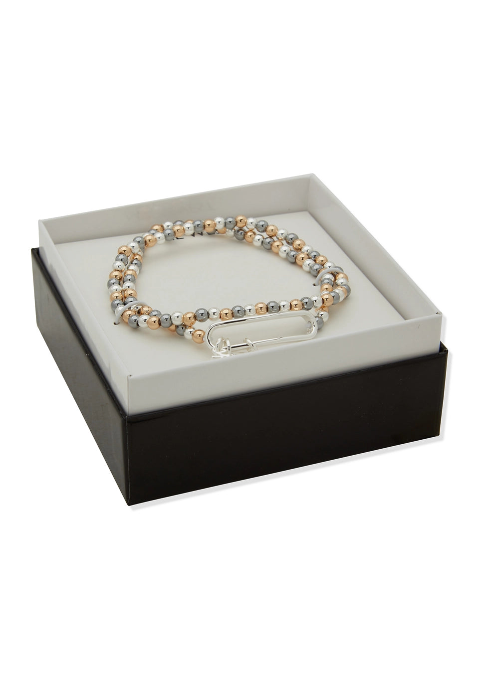Nine West Tri-Tone Multi Cross Charm Bracelet Set