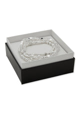 Nine West Silver-Tone Crystal Beaded Stretch Bracelet Set