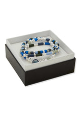 Nine West Silver-Tone Multi Beaded Stretch Bracelet Set