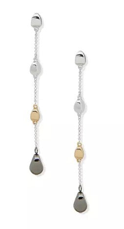 Nine West Tri-Tone Drop Bead Linear Post Earrings