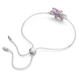 Swarovski Gema Bracelet - Mixed Cuts, Flower, Pink, Rhodium Plated