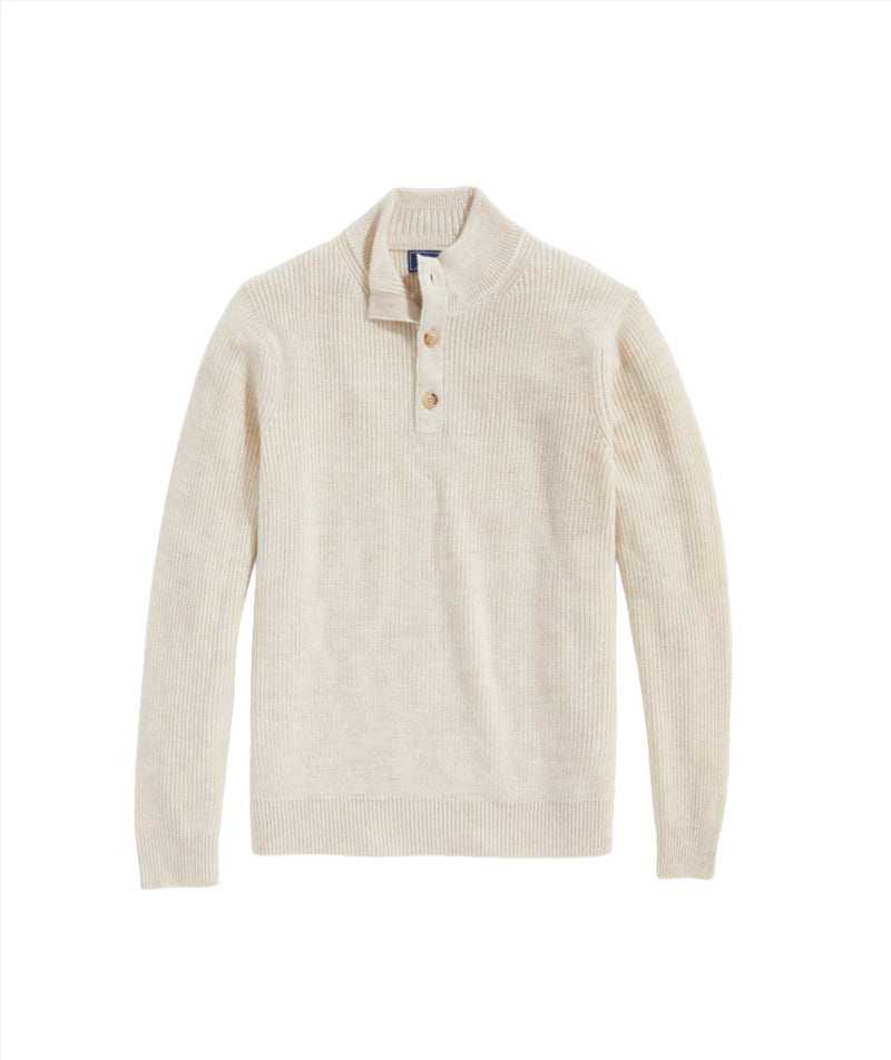 Vineyard Vines Mens Oysterman Button Mock Sweater