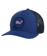 Vineyard Vines Flag Whale Dot Trucker Hat