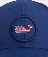 Vineyard Vines Flag Whale Dot Trucker Hat