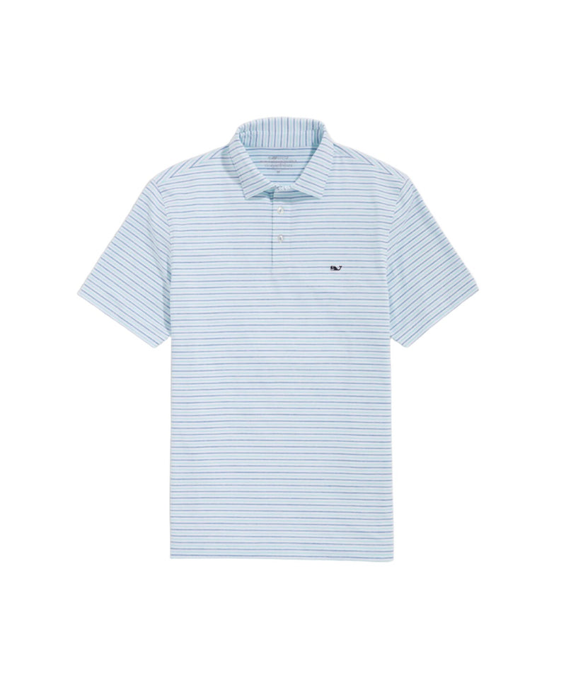 Vineyard Vines Mens Tri-Color Bradley Stripe Sankaty Short Sleeve Polo Shirt