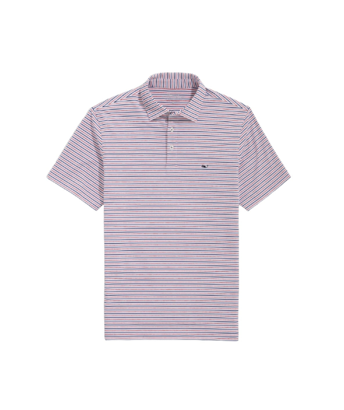 Vineyard Vines Mens Tri-Color Bradley Stripe Sankaty Short Sleeve Polo Shirt