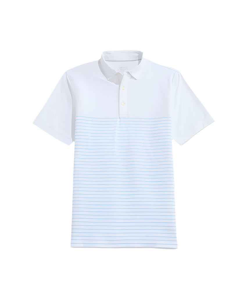 Vineyard Vines Mens Breton Stripe Palmero Performance Short Sleeve Polo Shirt