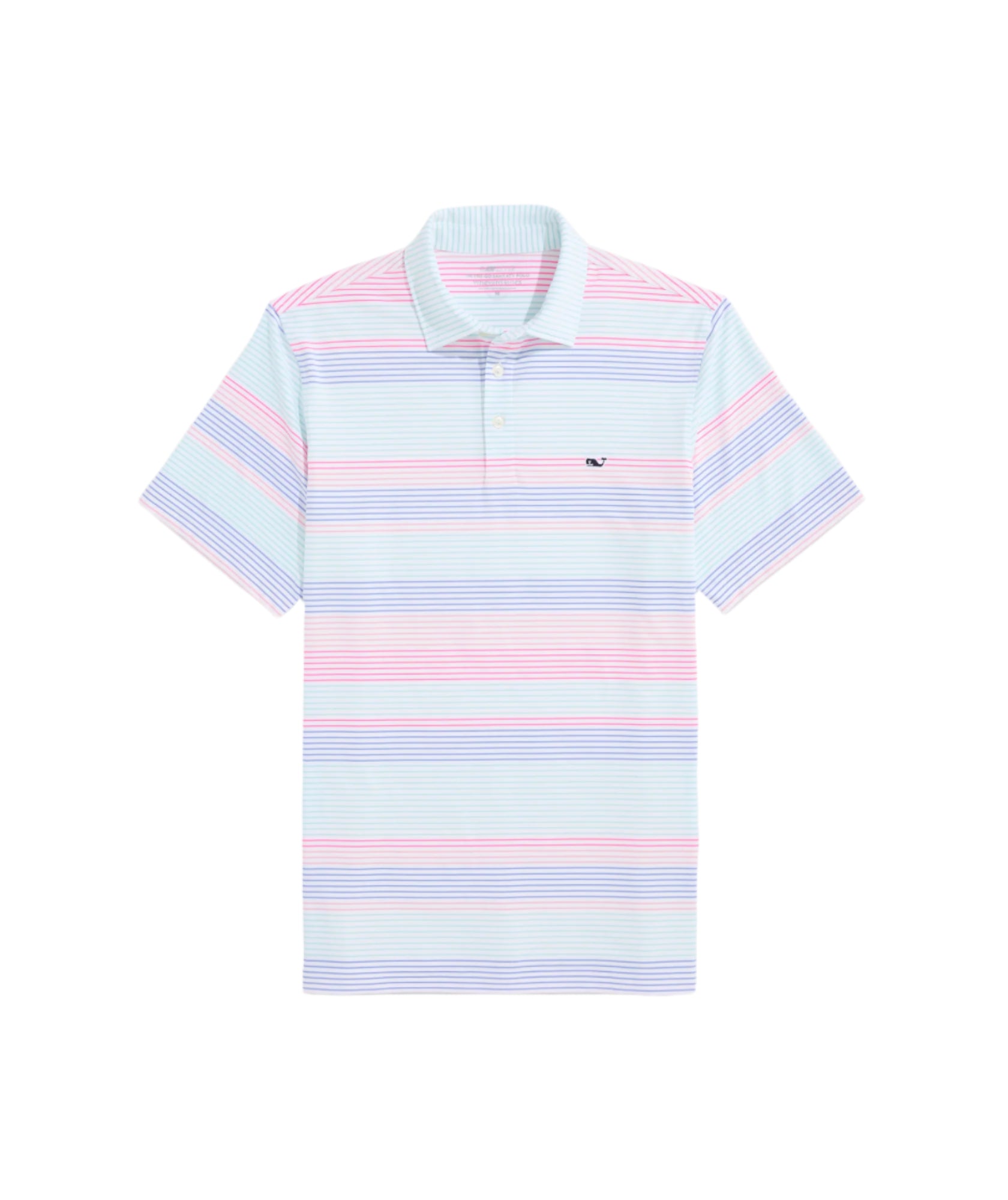 Vineyard Vines Mens Harborview Engineer Stripe Sankaty Performance Short Sleeve Polo Shirt
