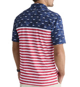 Vineyard Vines Mens Performance USA Fish & Palms Sankaty Polo Shirt