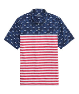 Vineyard Vines Mens Performance USA Fish & Palms Sankaty Polo Shirt
