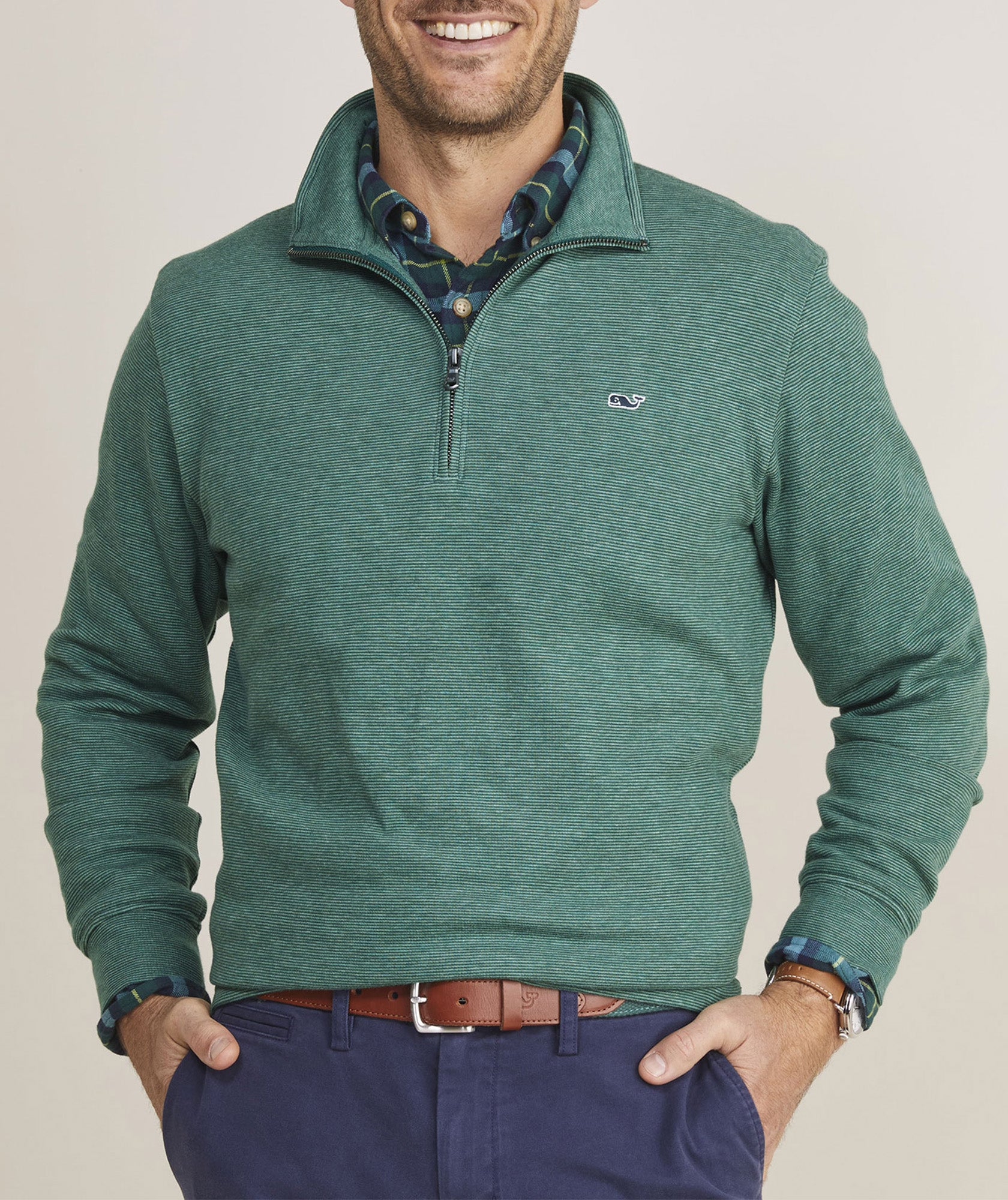 Vineyard Vines Mens Saltwater Quarter-Zip Sweater